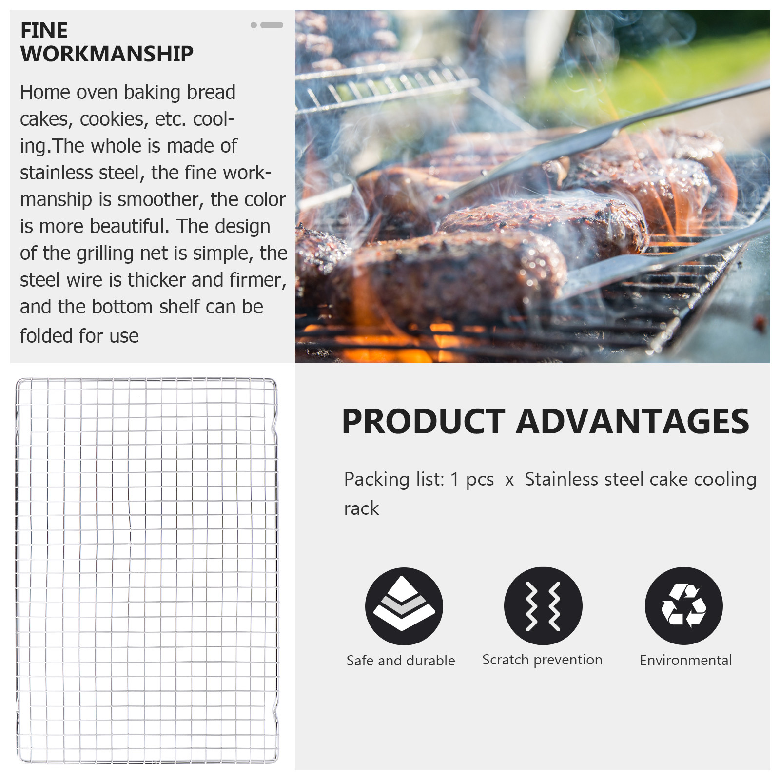 Kitchen Baking Rack - 1 stuks bakrooster van roestvrij staal,