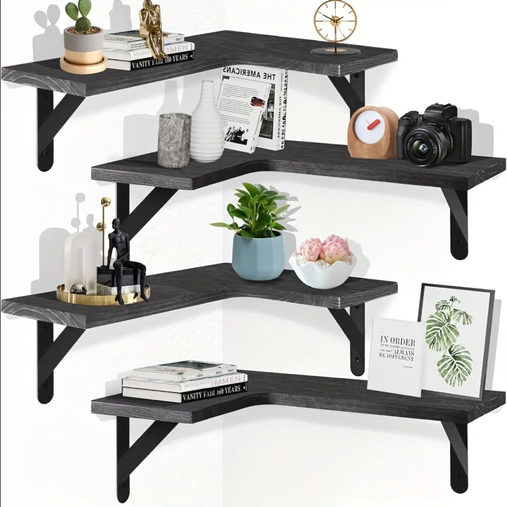 Kitchen Uncle - Wandplank van natuurlijk hout met houtnerfstructuur,