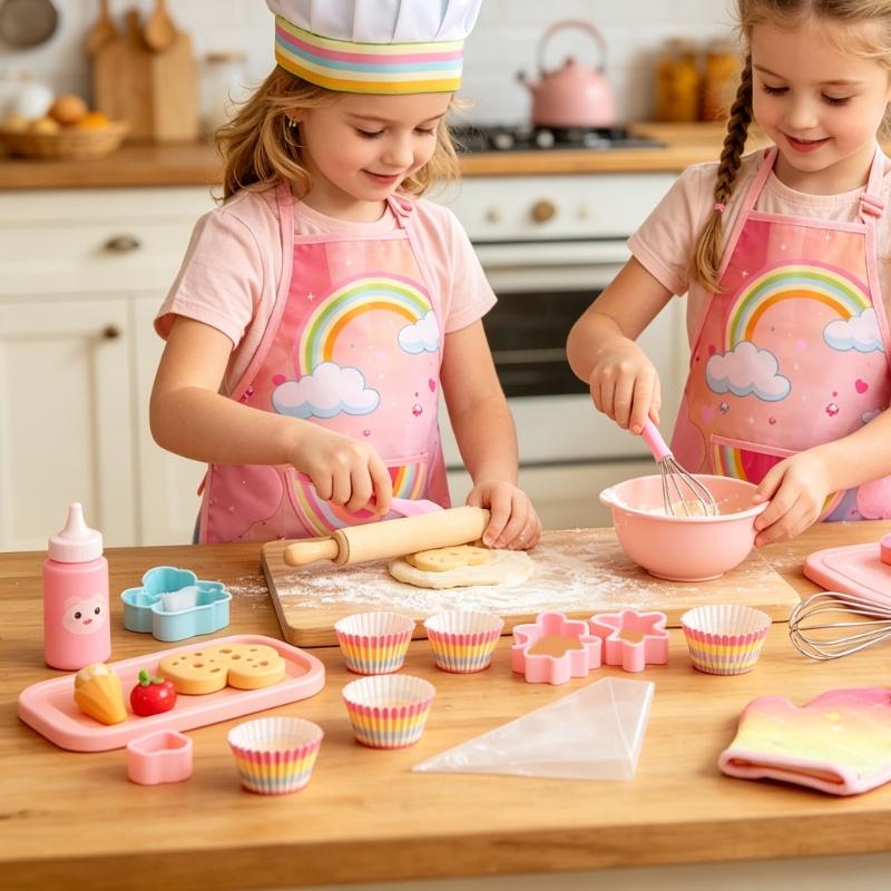 Kitchen Kids Baking Set - Bakschortset voor kinderen met handschoenen en