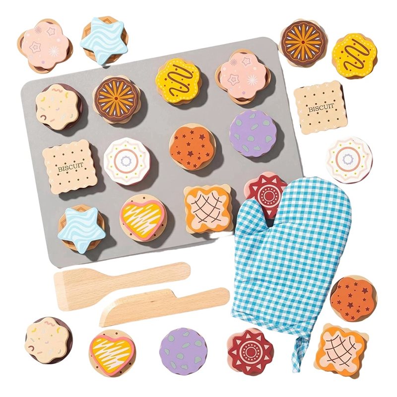 Kitchen Kids Baking Set - WOWFU-Houten Koekjes Speelvoedselset Voor Kinderen, Keuken