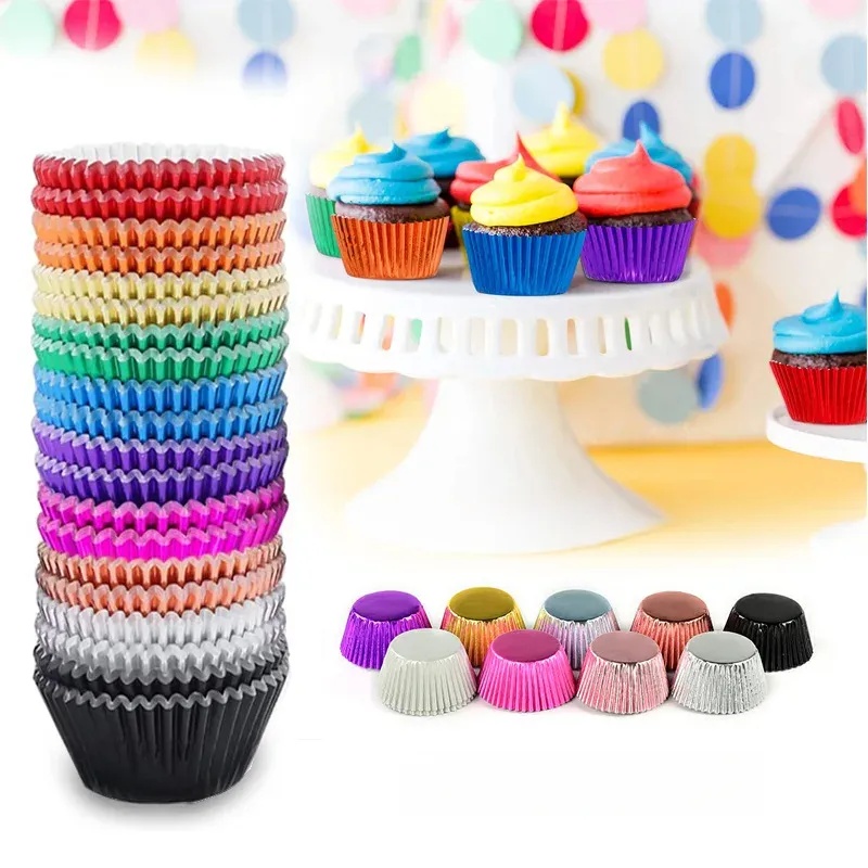 Baking Kitchen Set - 100-delige set gouden folie cupcakevormpjes, multifunctionele