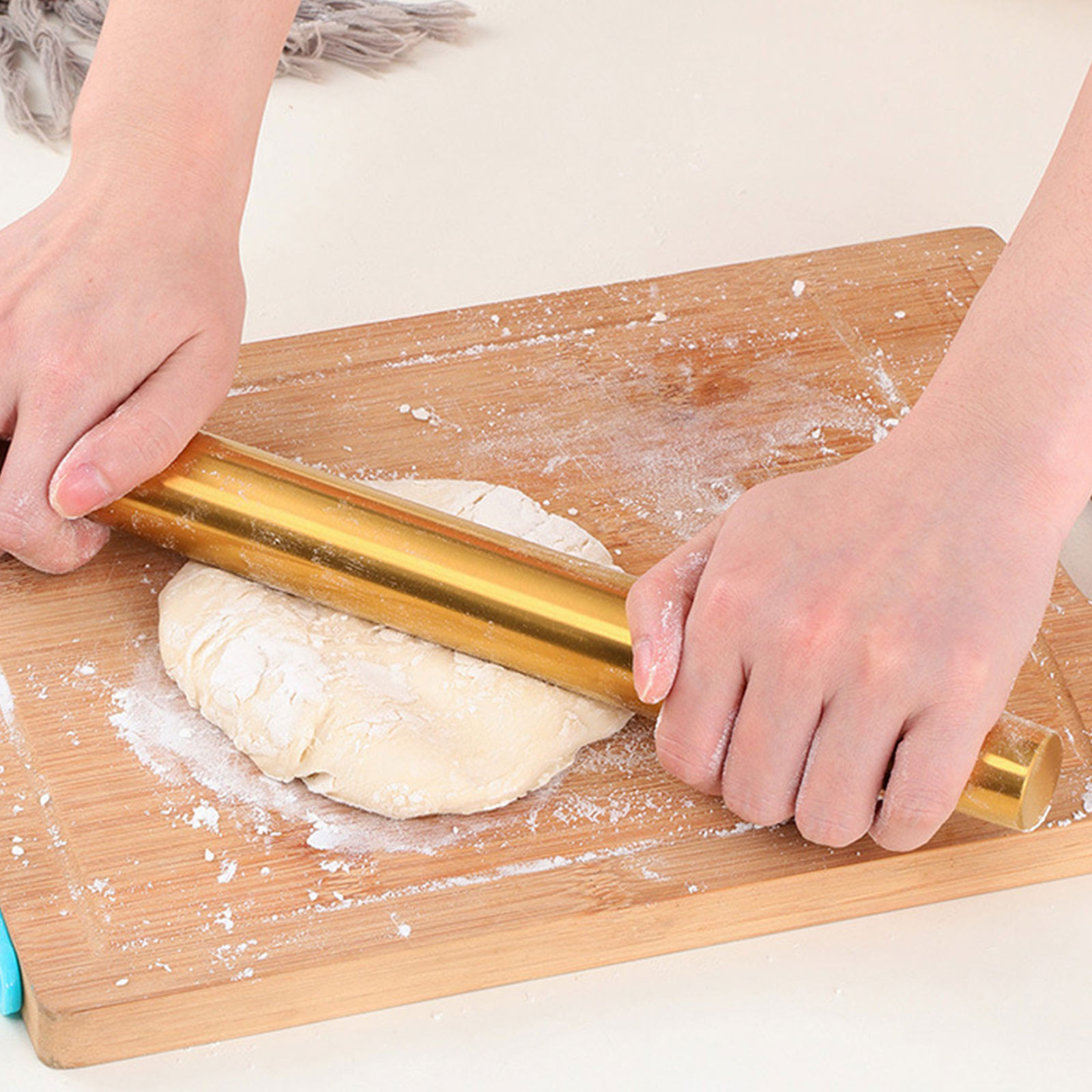 Kitchen Roller Baking - Gouden deegroller bakgereedschap voor koekjes, roestvrijstalen