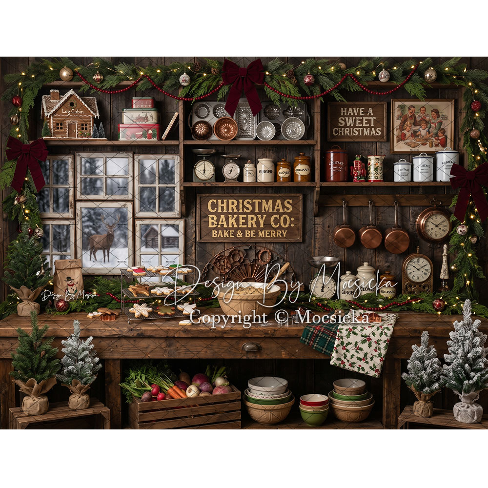 Mocsicka Kerst Rustieke Keuken - Kitchen Baking Background recensie en prijs