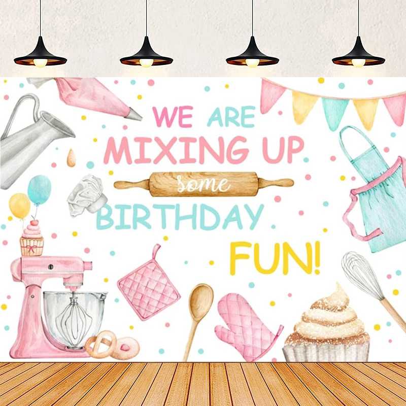 Roze bakdessert koken Happy Bi - Kitchen Baking Background recensie en prijs