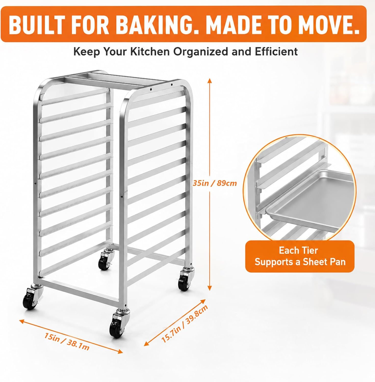 10-laags roestvrijstalen bakpl - Kitchen Baking Cart recensie en prijs